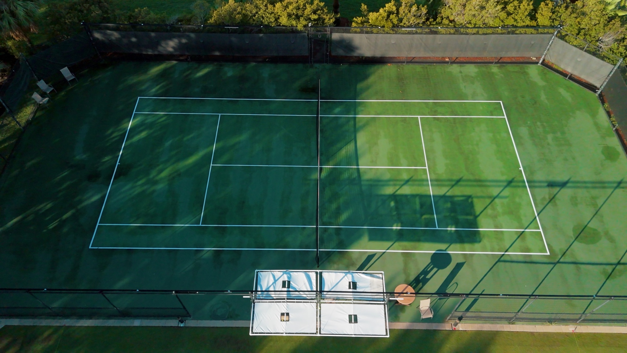 The hard court from above