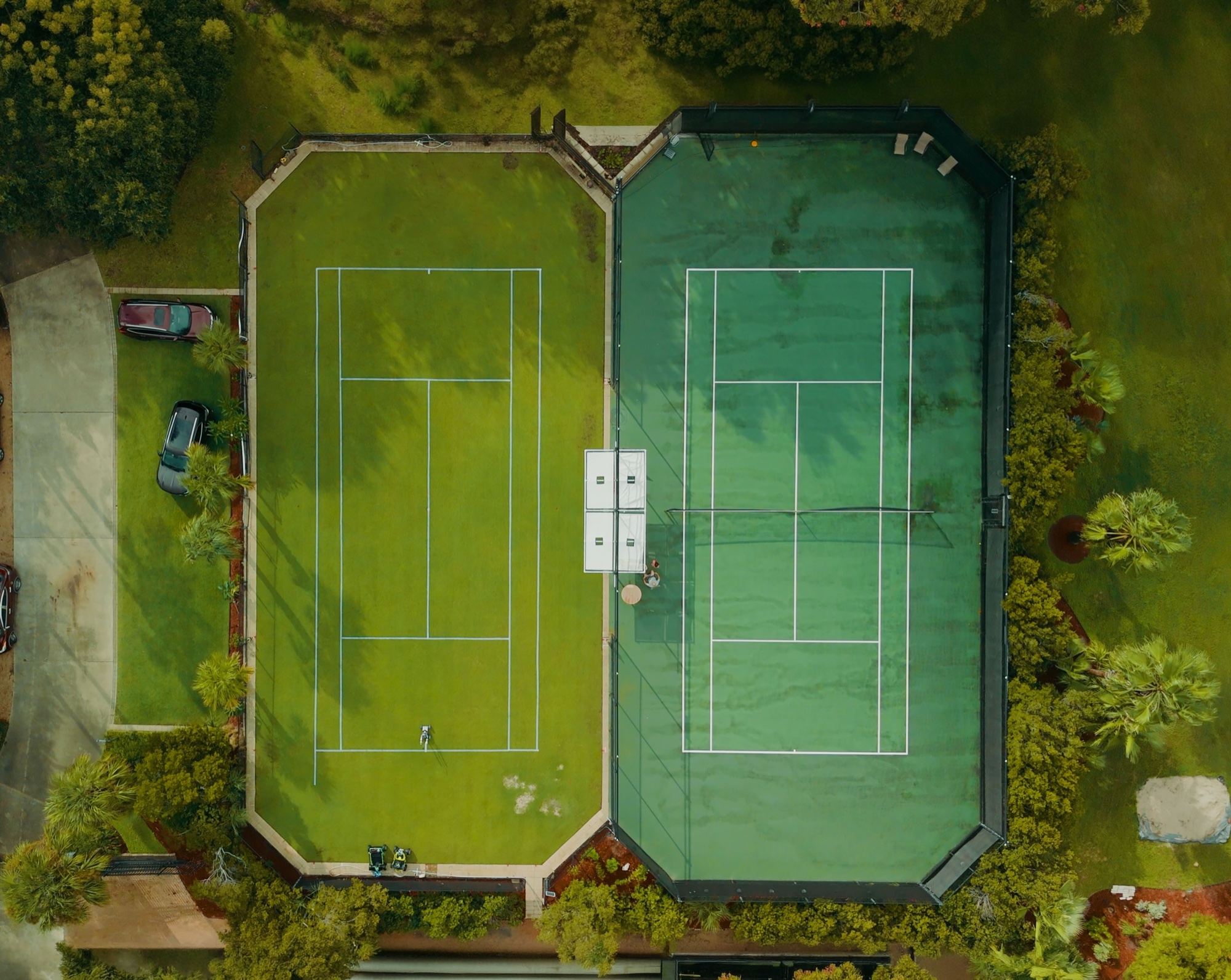 Both courts straight from above